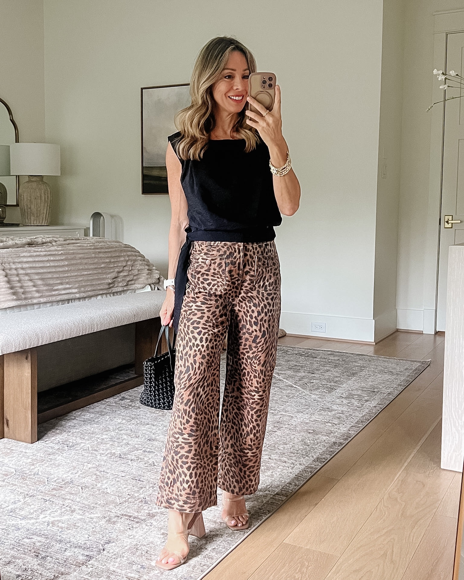 Leopard Print Pant from Loft! 

Top Fit: I’m wearing an XS
Jeans Fit: I’m wearing a 25P

#LTKOver40 #LTKSeasonal #LTKPetite