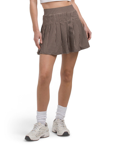 Gingham Printed Pleated Tennis Skort | TJ Maxx