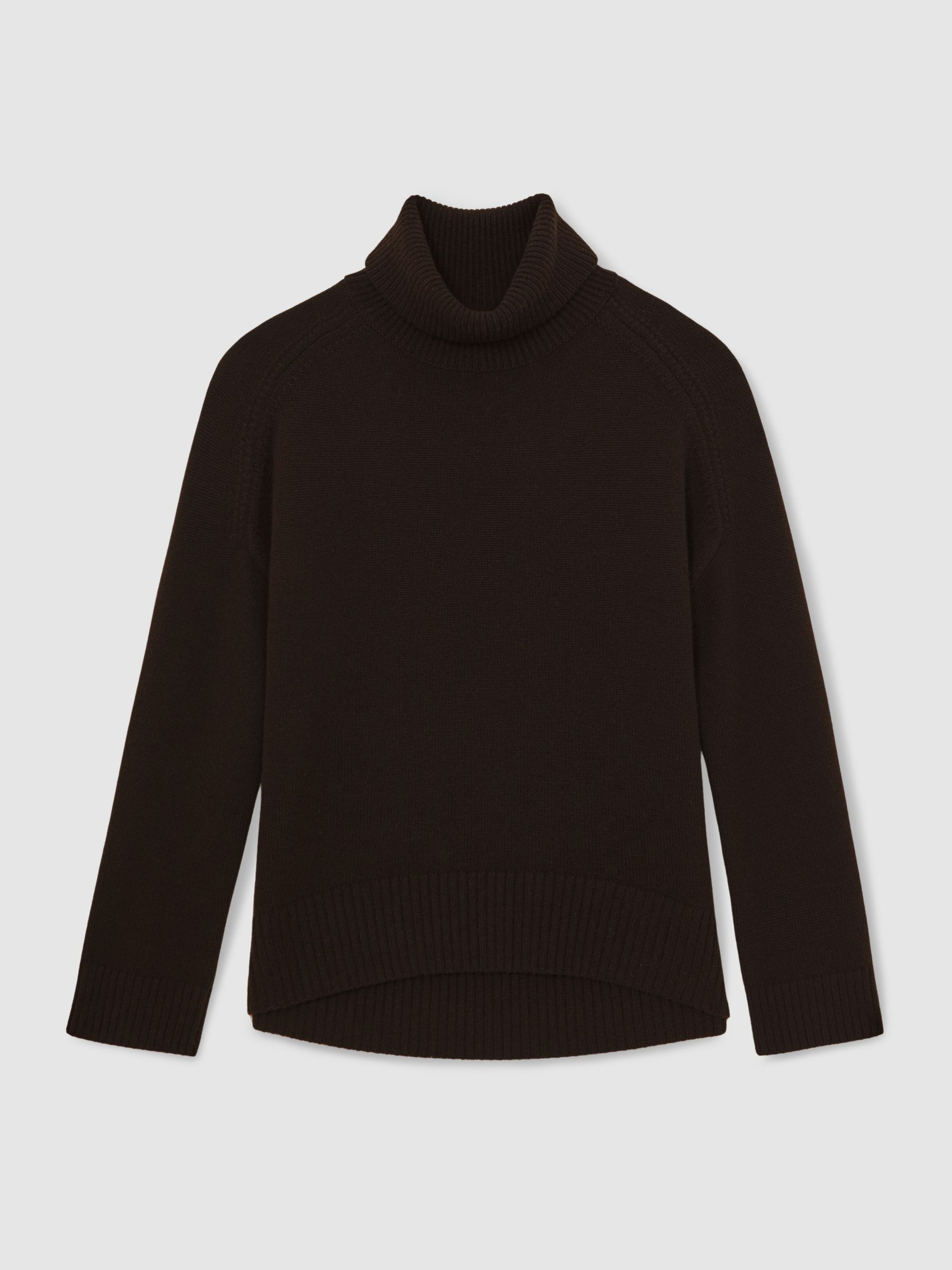 Reiss Wool-Cashmere Roll-Neck Jumper in Chocolate Brown - REISS | Reiss UK