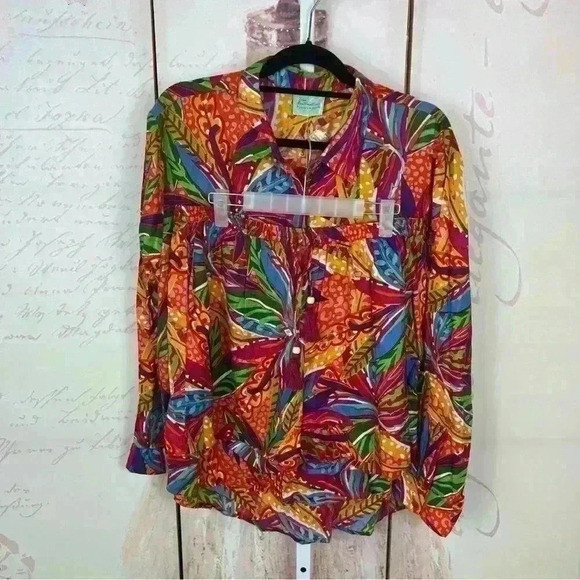 NWT True Destination 2 Pieces Rayon Long Sleeve Short Set Resort Wear Women XL | Poshmark