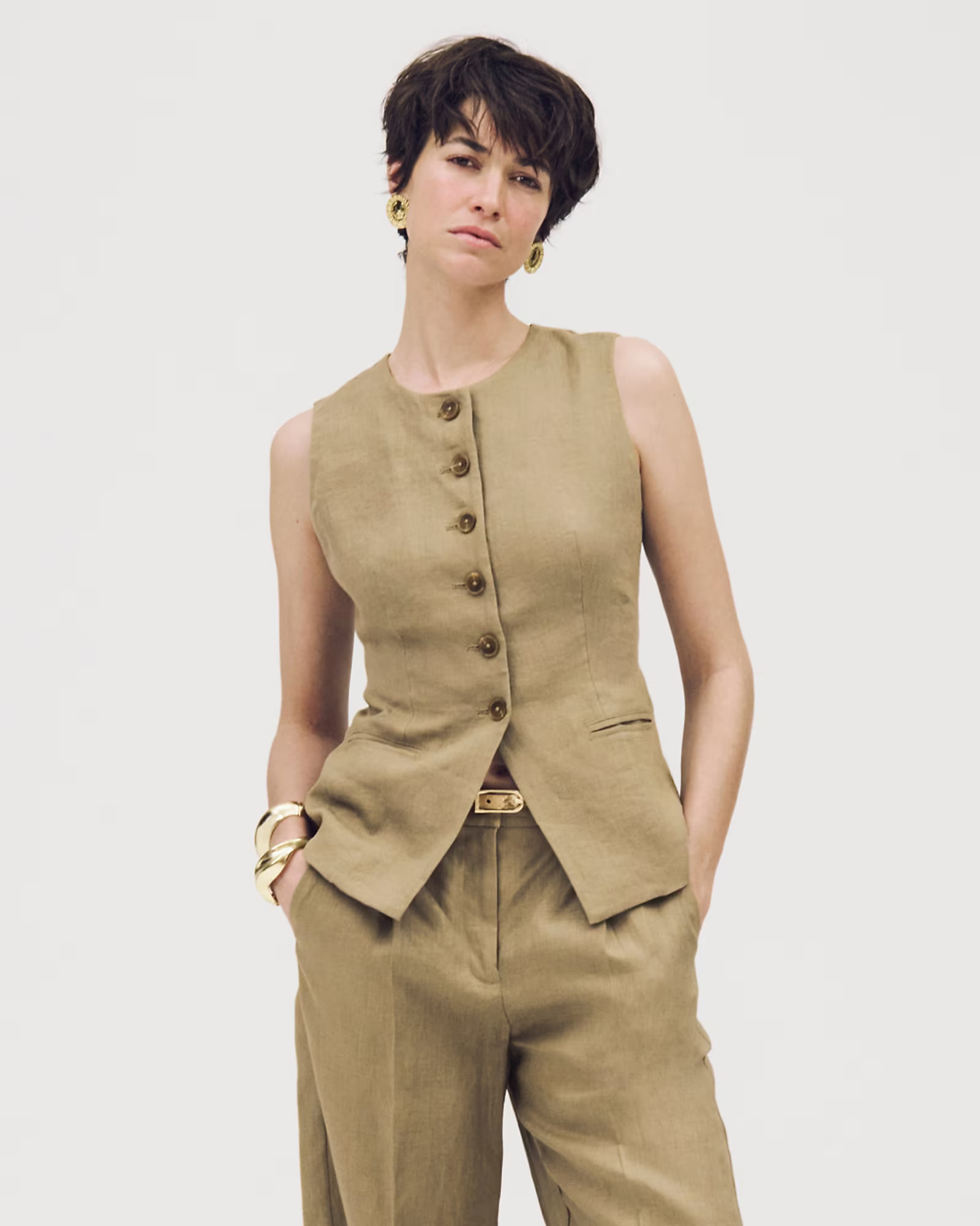 Cutaway vest top in linen | J. Crew US