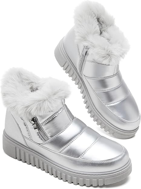 kufeiti Women's Waterproof Fall Winter Snow Boots Platform Fur Lined Ankle Boots for Women with S... | Amazon (US)