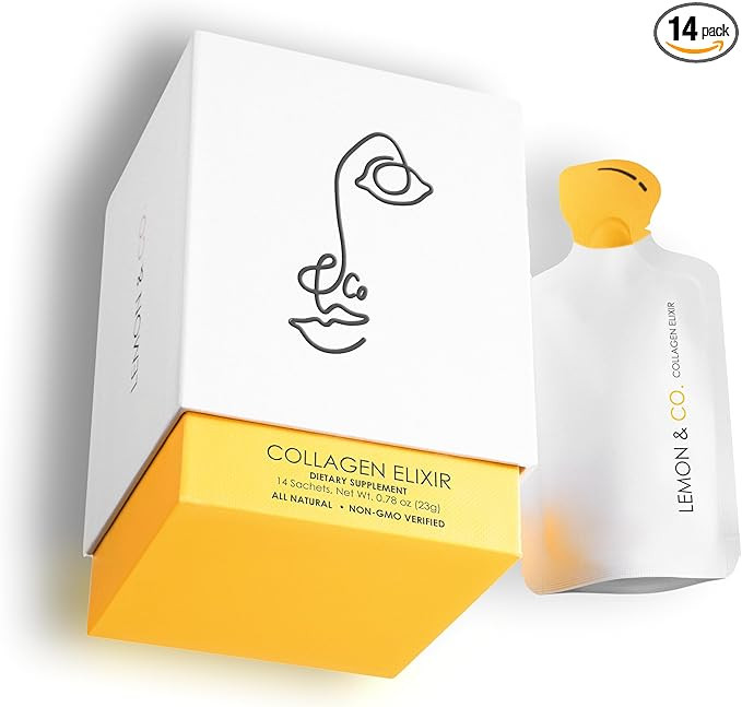 LEMON & CO. Lemon Collagen Elixir - 5g Wild Caught Marine Collagen with Vitamin C & Organic Lemon... | Amazon (US)