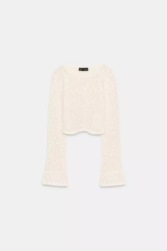 POINTELLE KNIT CROP TOP | Zara UK