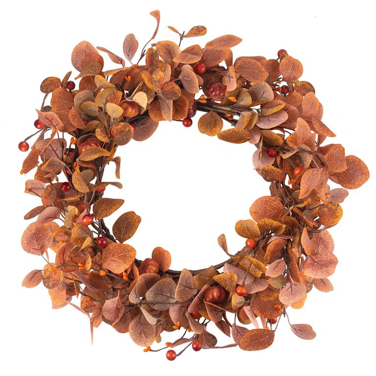 Fall Wreaths for Front Door, Fall Decor Artificial Wreath Eucalyptus Leaves Modern Farmhouse Wrea... | Walmart (US)