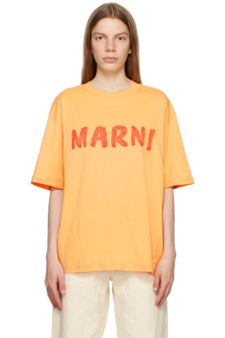 Orange Printed T-Shirt | SSENSE