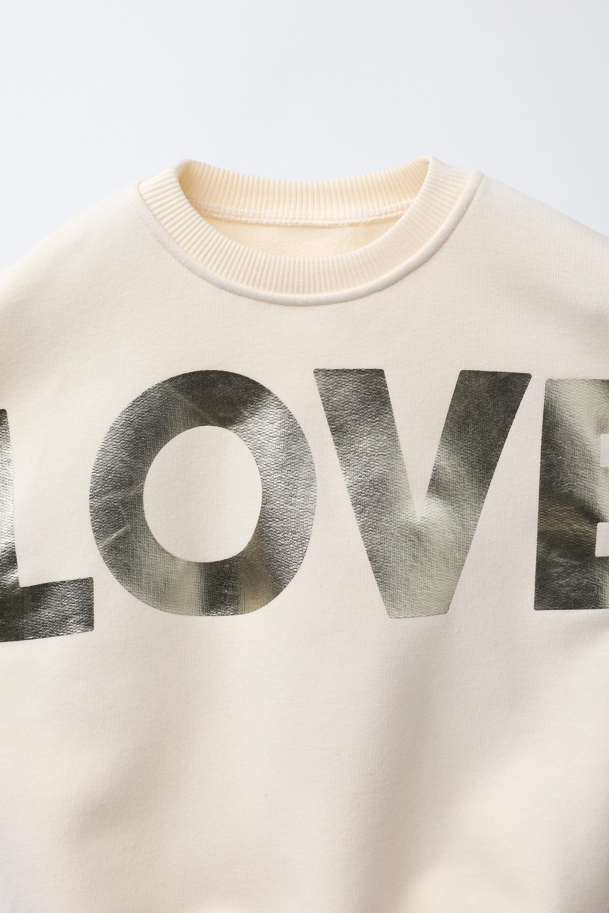 SHINY TEXT SWEATSHIRT | Zara US