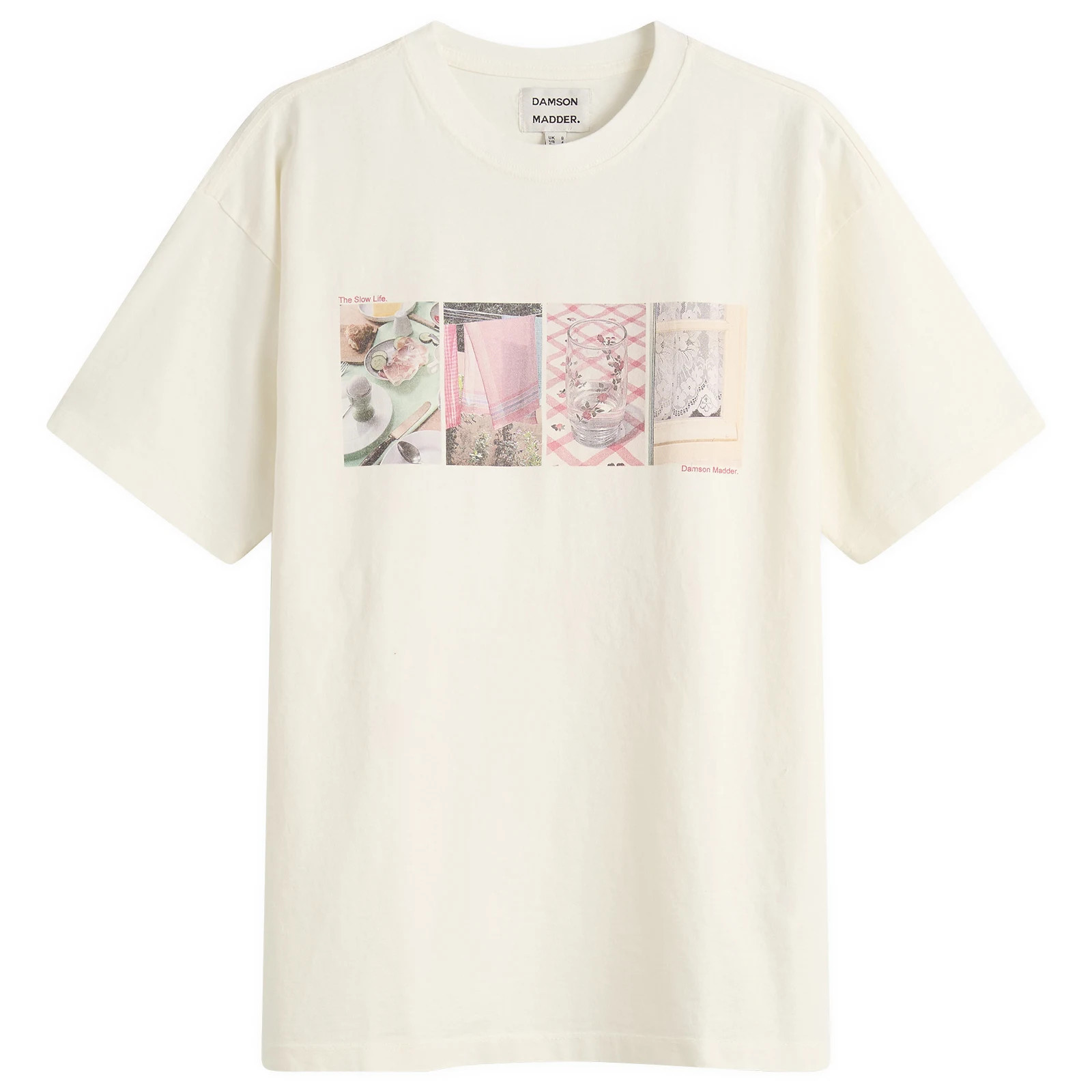 Damson Madder Women's Slow Life Crossword Graphic T-Shirt in Off White, Size UK 12 | END. Clothing