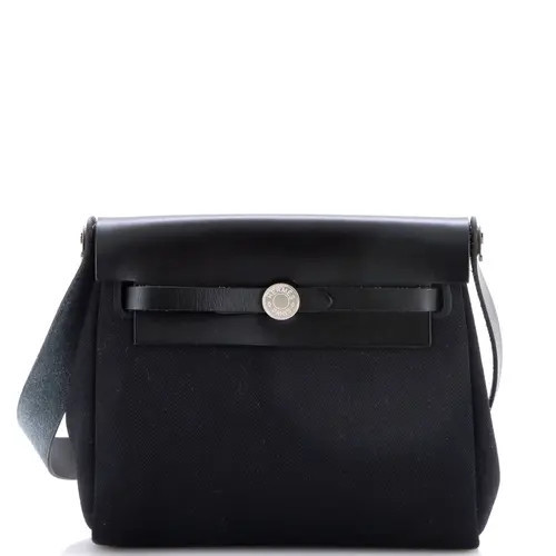 Pre-Owned Hermes Herbag Zip Toile and Leather 20 in Black at Nordstrom, Size X-Small | Nordstrom