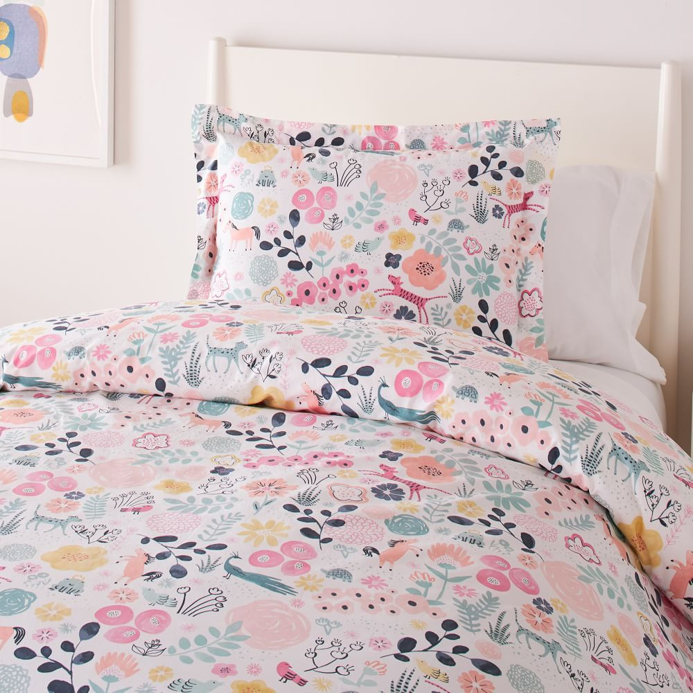 Organic Sashas Garden Duvet, Full-Queen,Multi, WE Kids | West Elm (US)