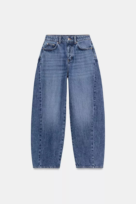 Z1975 HIGH WAISTED BARREL JEANS WITH SEAMS | Zara Canada