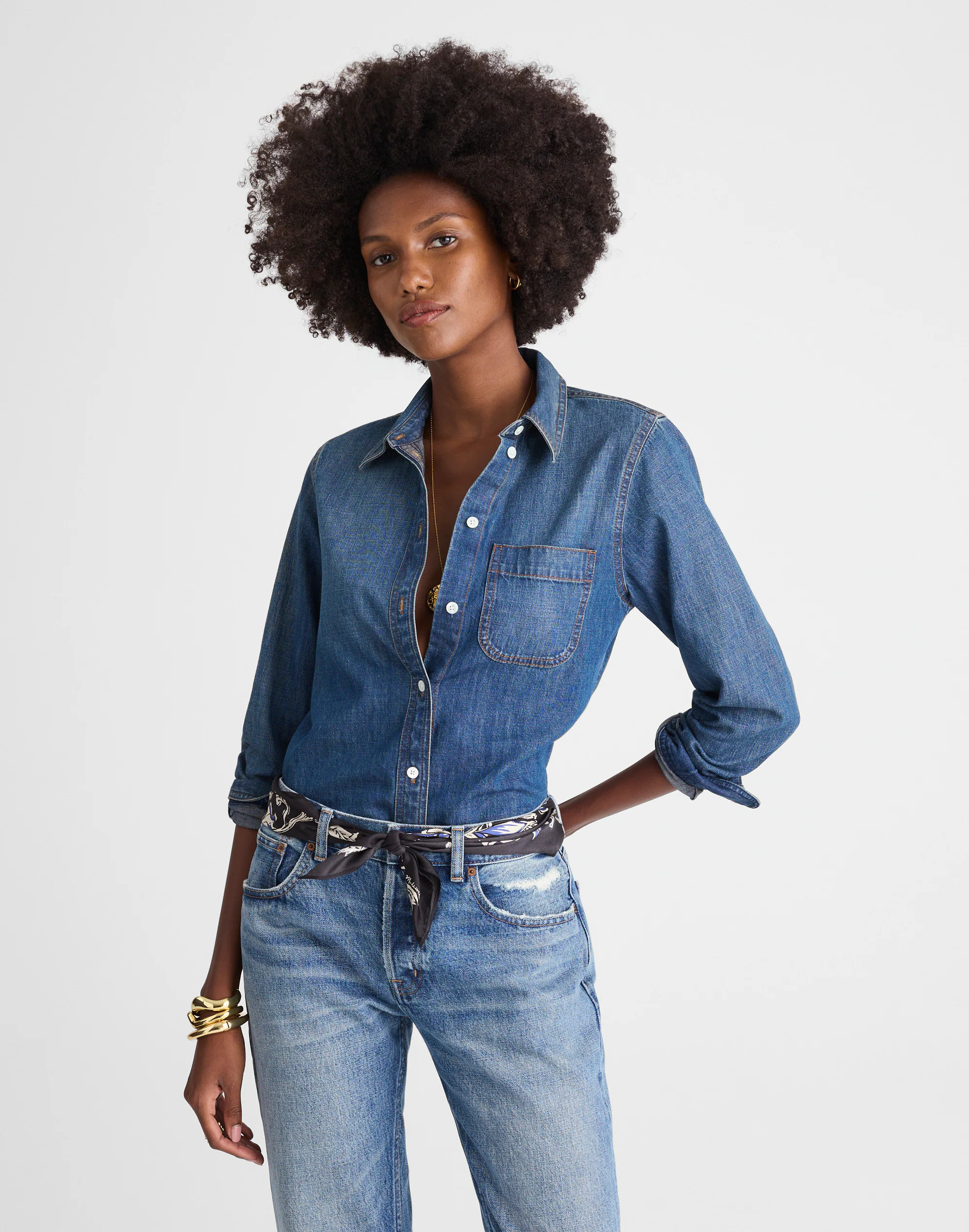 Tuckable Denim Shirt in Greendale Wash | Madewell