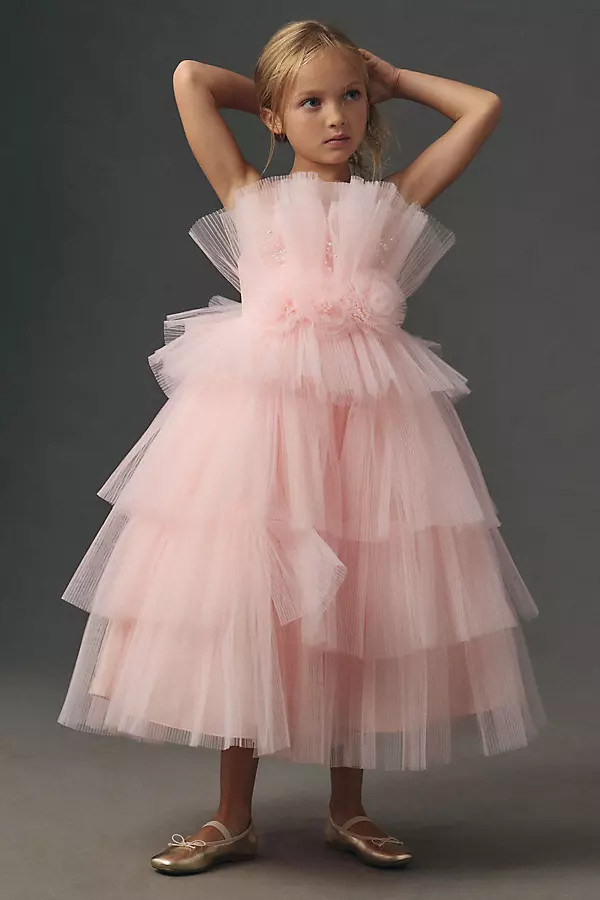 Princess Daliana Tiered Tulle Flower Girl Dress | Anthropologie (US)