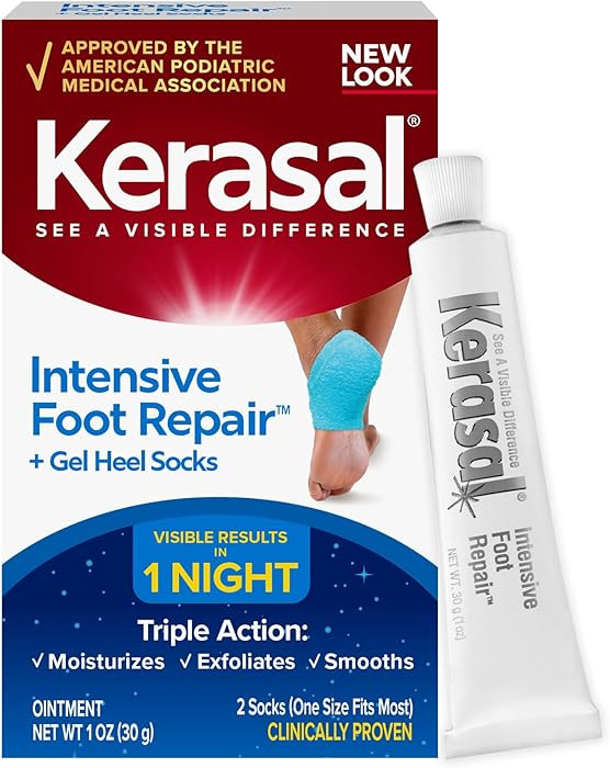 Kerasal Intensive Foot Repair Skin Healing Ointment, 1 Oz and Moisturizing Gel Socks, One Pair (P... | Amazon (US)