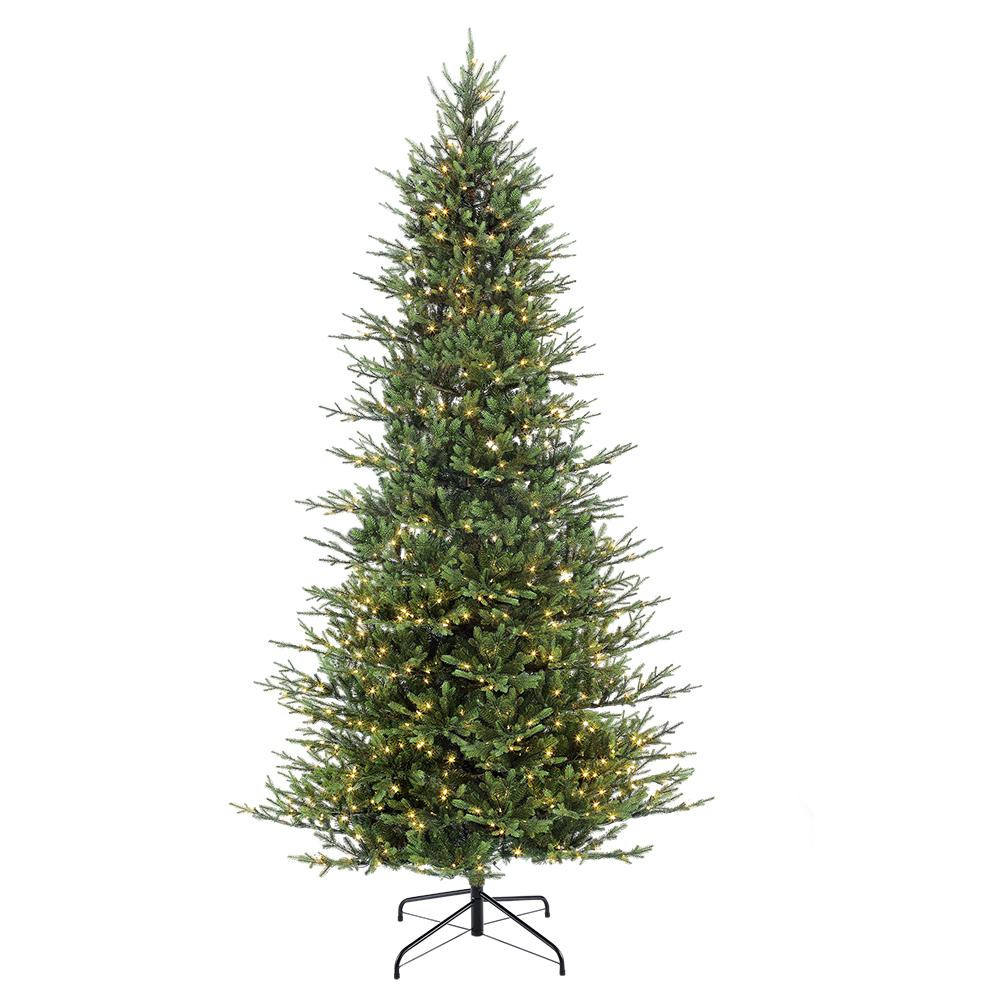 9 ft. Pre-Lit Slim Balsam Fir Artificial Christmas Tree with 800 UL-Listed Clear Incandescent Lig... | The Home Depot