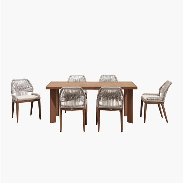 Rectangular 6 - Person Rectangular Outdoor Dining Set with Cushions | Wayfair North America