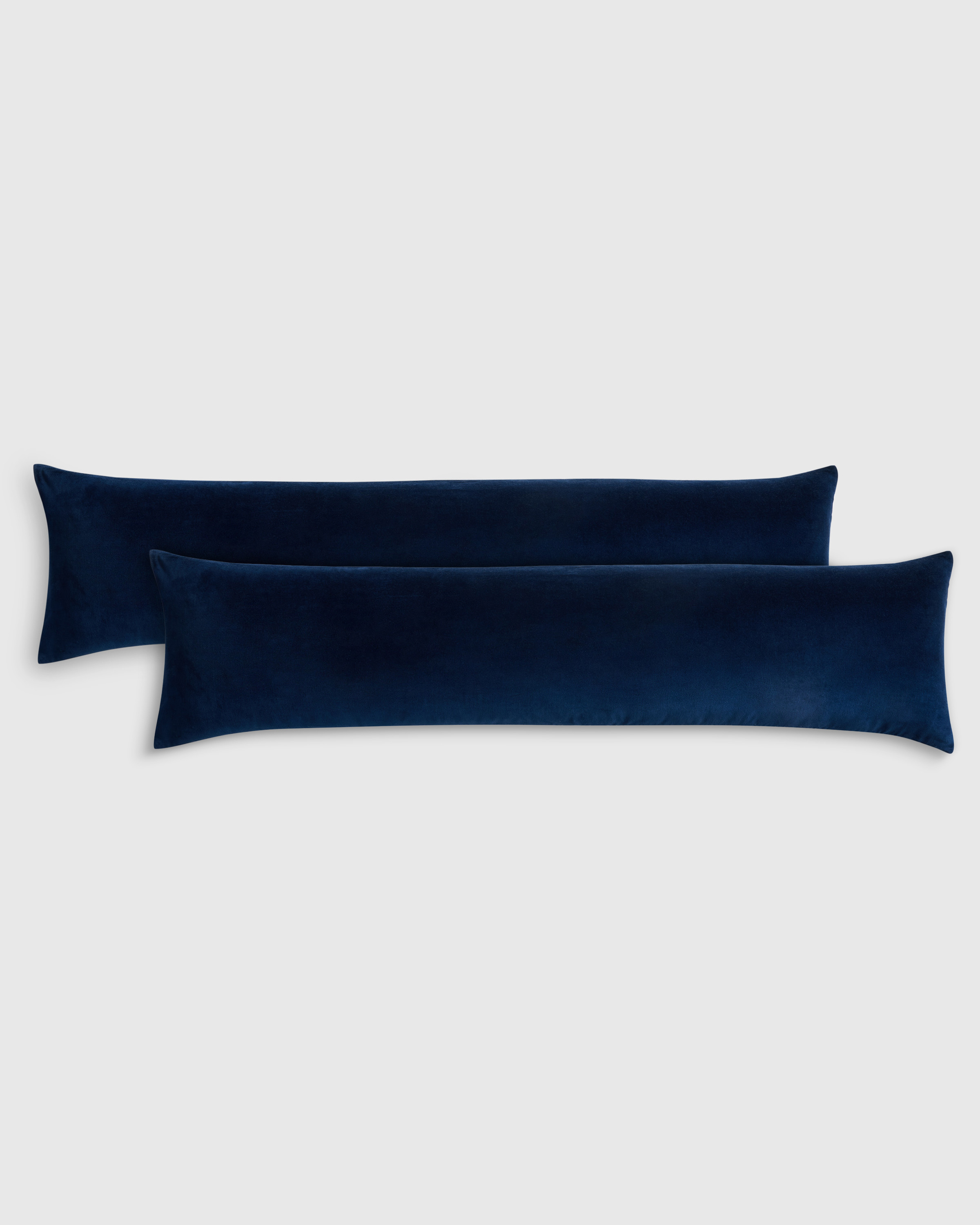 Quince | Cotton Velvet OverSized Lumbar Pillow Cover in Navy, Size 12""x48 | Quince