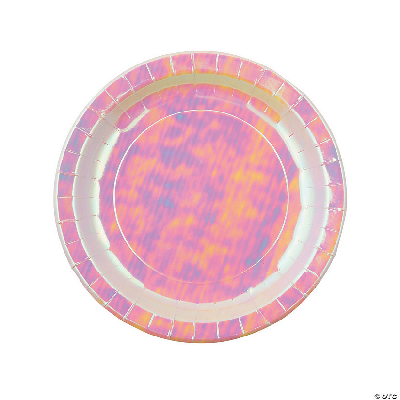 Iridescent Pink Paper Dinner Plates - 8 Ct. | Oriental Trading Company