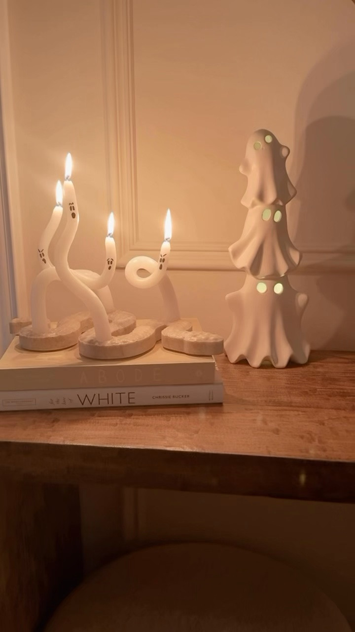 Halloween decor
Halloween diy
Ghost candles
Neutral decor

#LTKfall #LTKhome
