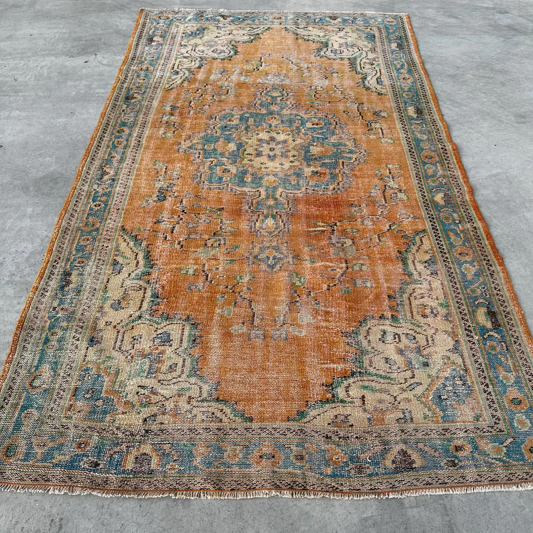 Vintage Rug, 6x10 Large Rugs, Turkish Rug, Antique Rugs, Rugs for Dining Room, 5.3x9.2 Ft Yellow ... | Etsy (US)