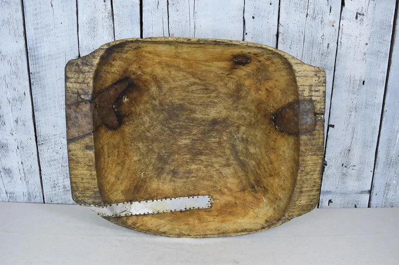 Antique Wood Dough Bowl / Hand-carved Wooden Bowl / Decorative Fruit Bowl / Rustic Bread Bowl / F... | Etsy (US)