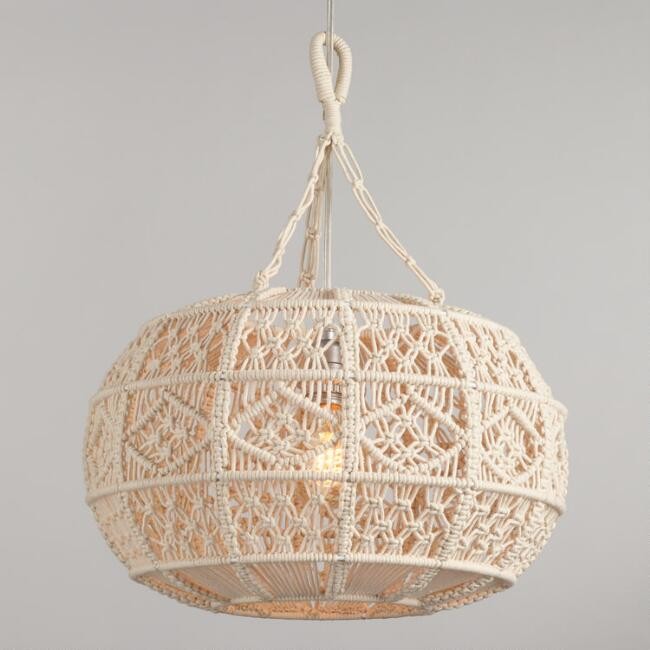 Ivory Macrame Sphere Pendant Lamp
							var ensTmplname="Ivory Macrame Sphere Pendant Lamp";
			... | World Market