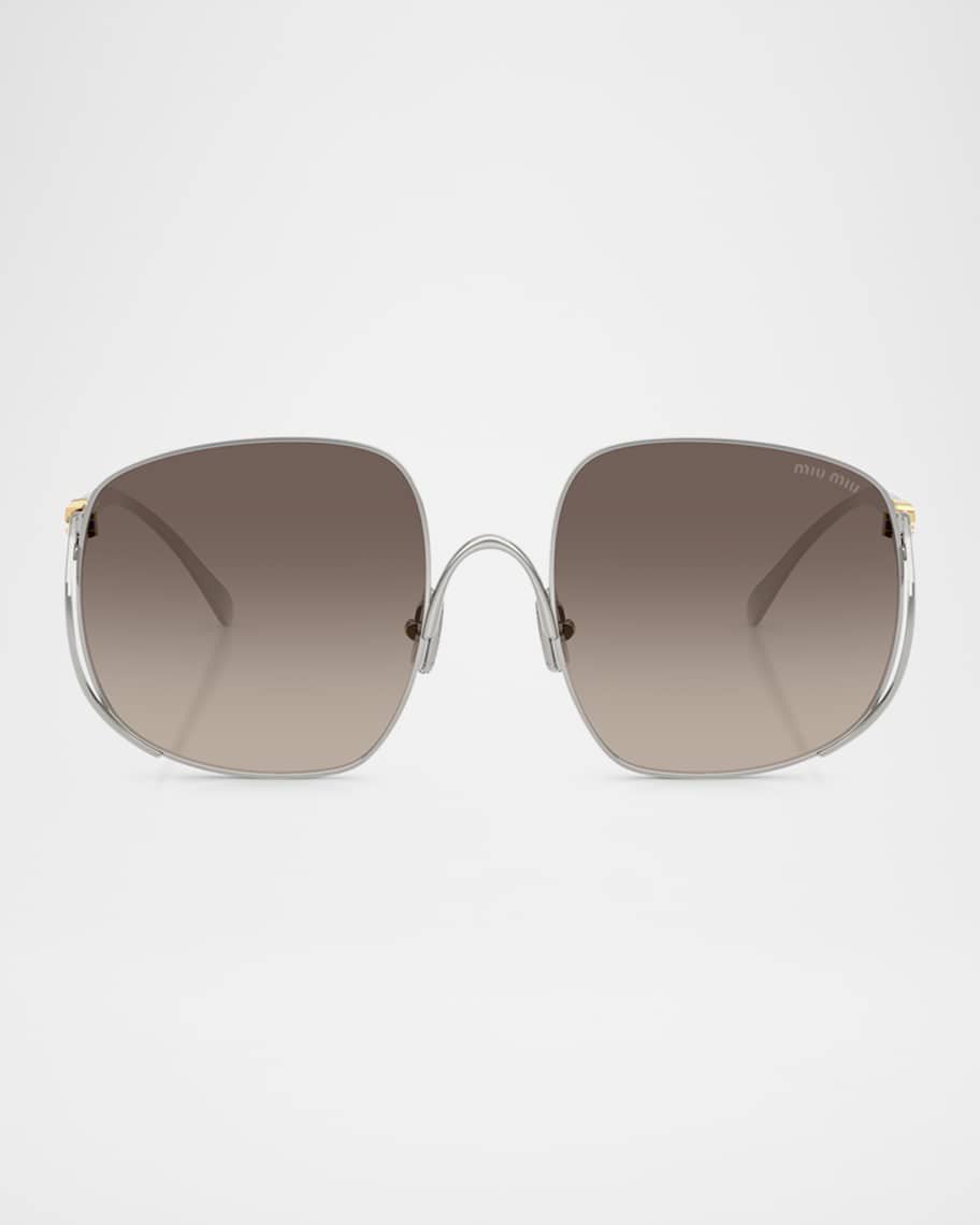 MU A57S Metal Square Sunglasses | Neiman Marcus