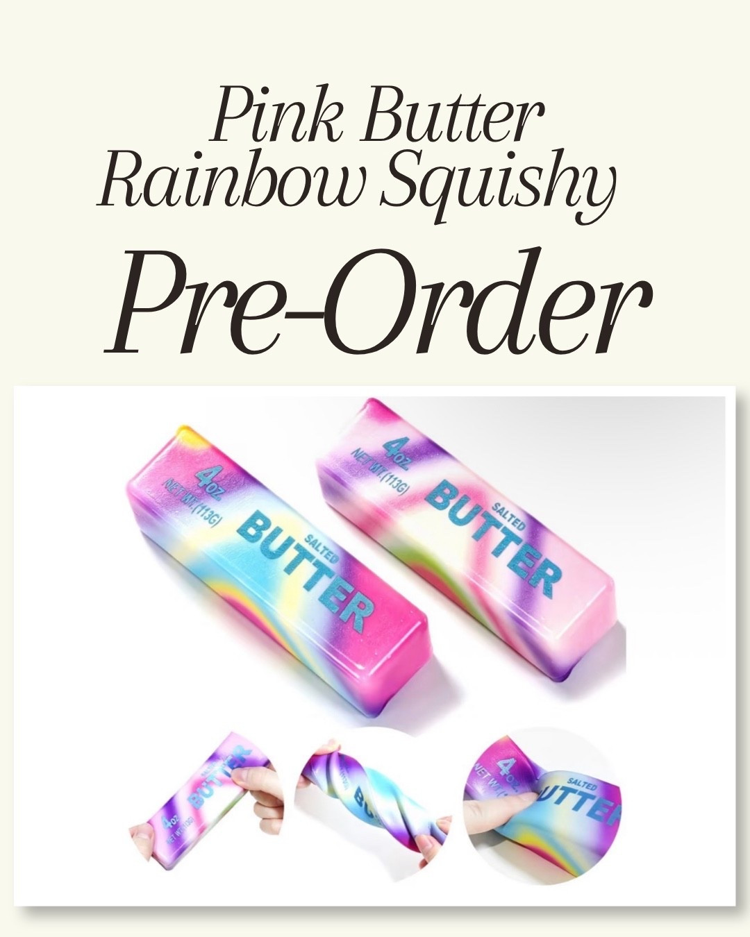 Pink butter rainbow squishy 🌈🧈💗 The cutest little sensory squishy for anyone who loves pastel toys, kawaii finds & satisfying fidgets. Pre-order it on Amazon before it’s gone! ✨

#LTKmomlife #LTKdayinmylife #LTKKids