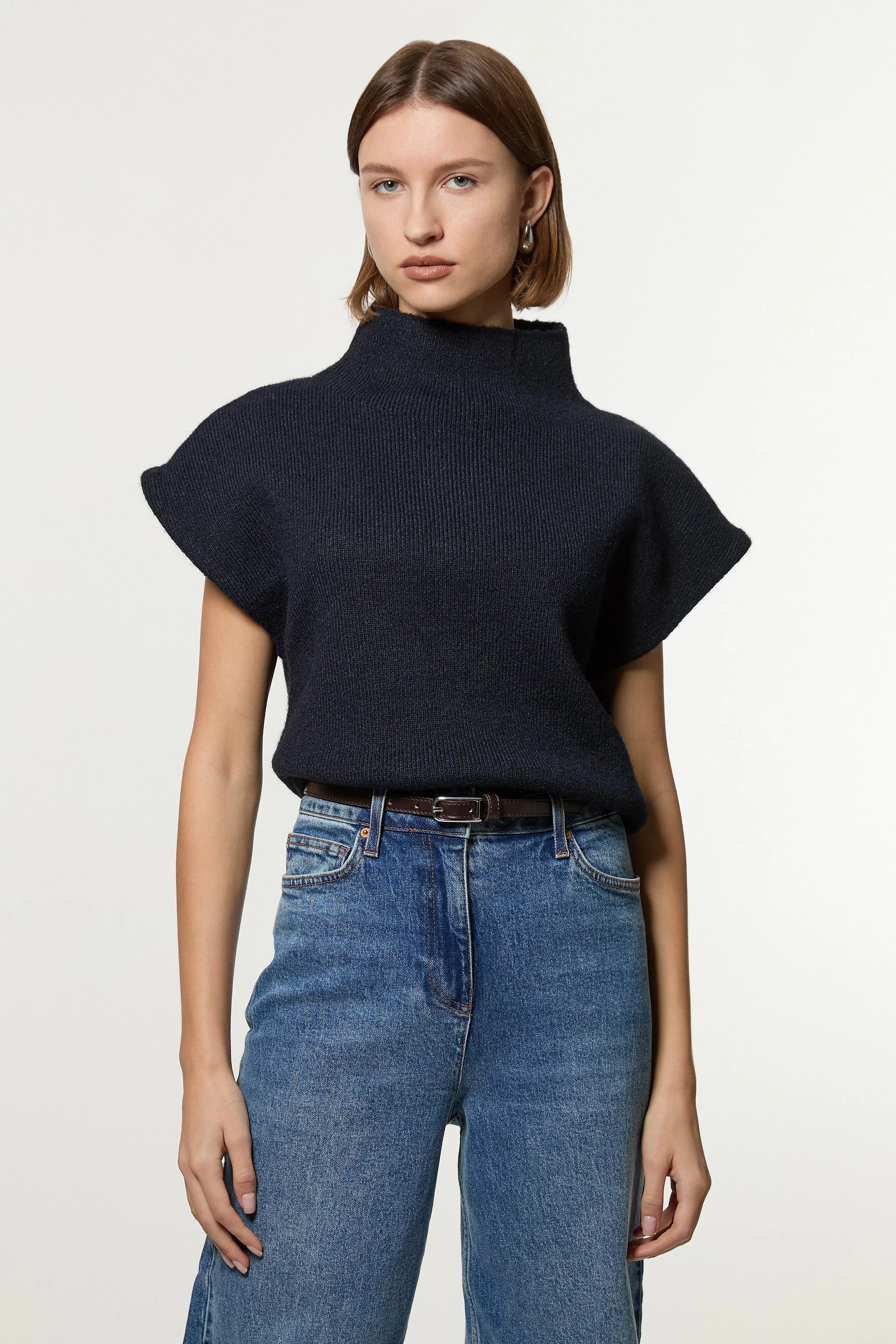 Wool Blend Cosy Knit Sleeveless Tank Top | Karen Millen US