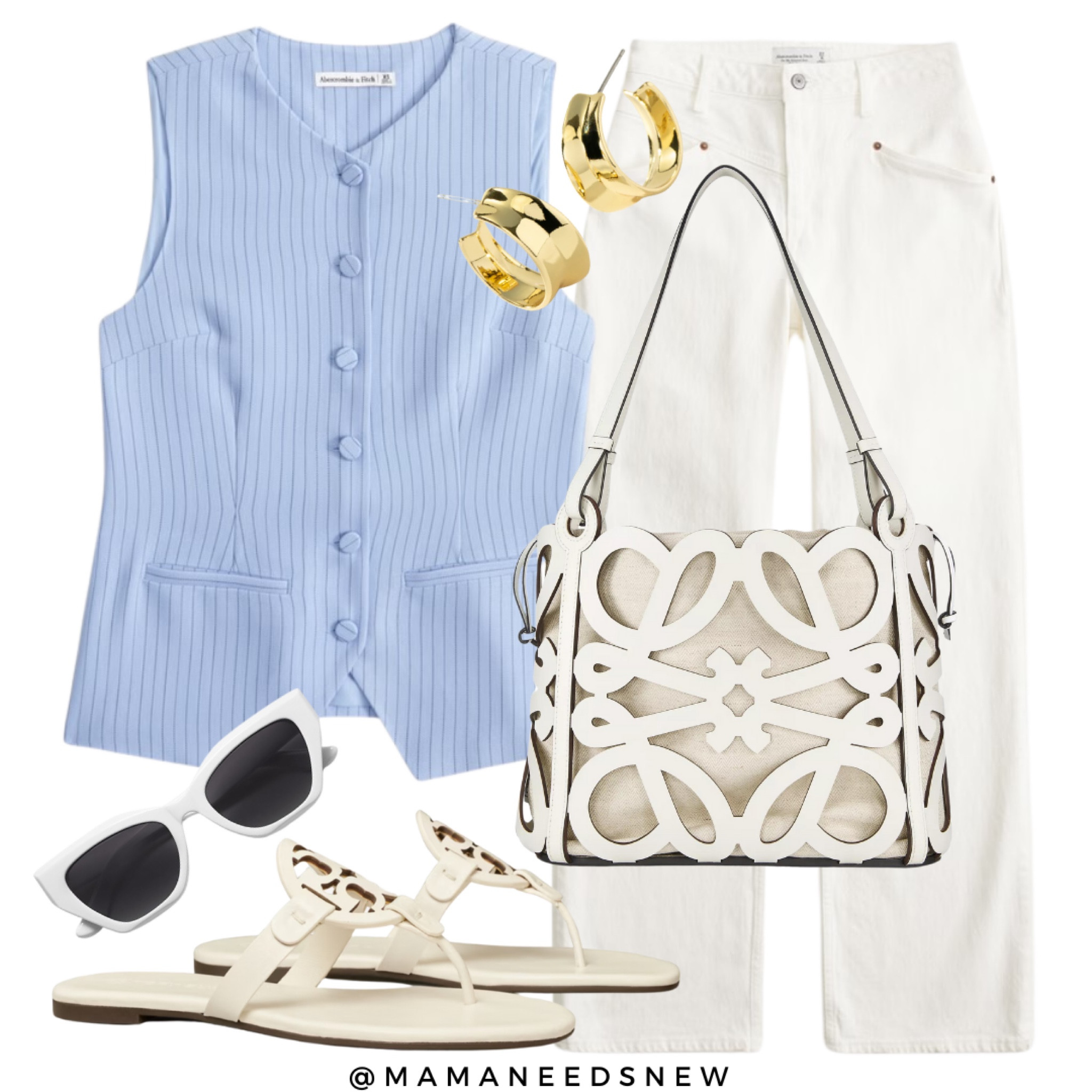 Casual outfit with a vest top & relaxed fit white jeans 

#LTKxAF #LTKSaleAlert #LTKFindsUnder100