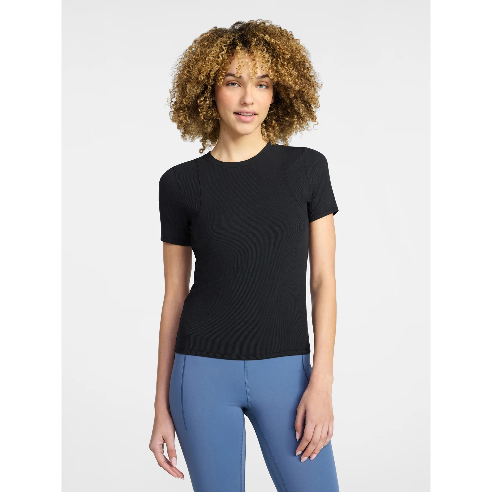 Avia Women's Ribbed T-Shirt with Short Sleeves, Sizes XS-XXXL | Walmart (US)