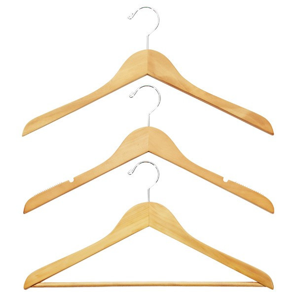 Wooden Shirt Hanger Natural Pkg/6 | The Container Store