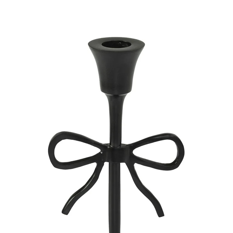 My Texas House Metal Bow Taper Candle Holder, 8", Black - Walmart.com | Walmart (US)