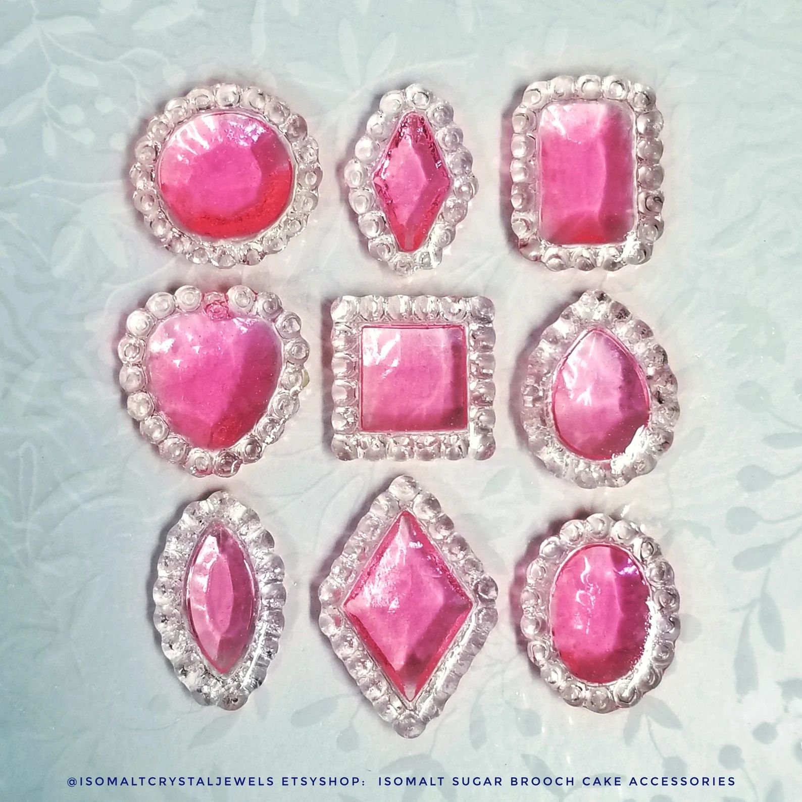 9 Edible Sugar Brooches Edible Gemstones Cake Jewels - Etsy | Etsy (US)