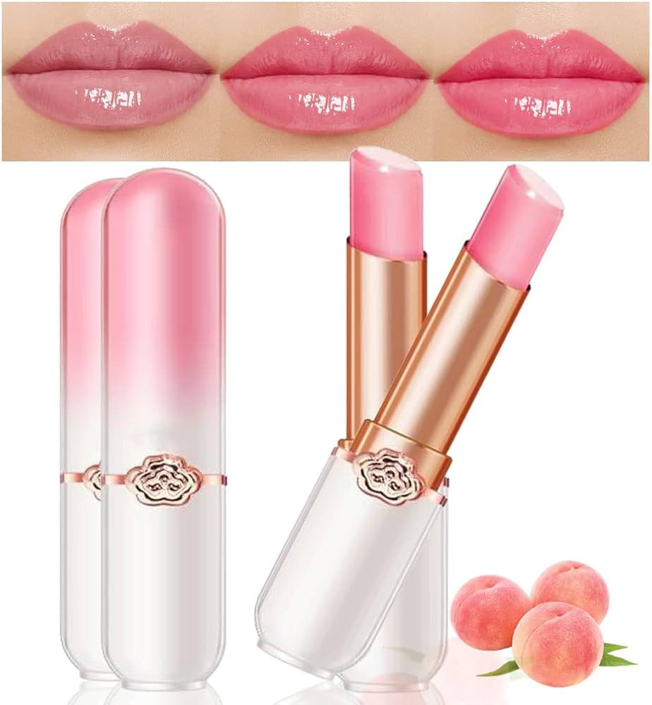 evpct 2Pcs Peach Tinted Lip Balms PH Lip Color Changing Lipstick Balm Stain Gift Set Queen for Wo... | Amazon (US)