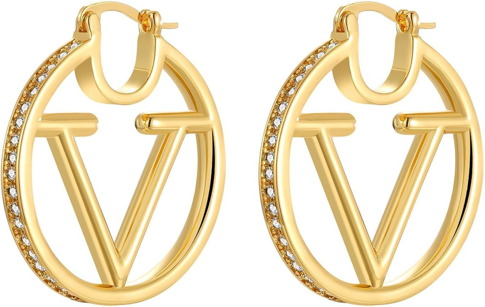 18K Gold Luxury Letter Earrings for Women and Sisters | Valentines, Birthday Gifts, Elegant Acces... | Amazon (US)