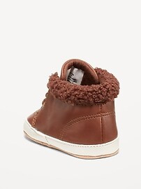 Faux-Leather Sherpa Booties for Baby | Old Navy (US)