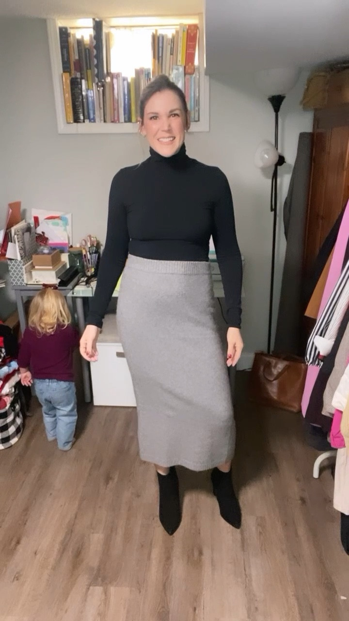 I love a cozy but professional winter outfit! 

Top: old from Abercrombie so I linked similar
Skirt: H&M not Old Navy like I said 
Boots: Amazon
Clip: Teleties
Jewelry: Amazon, Livibugs, and MakeitPersonal

#LTKSeasonal #LTKworkwear #LTKfindsunder50