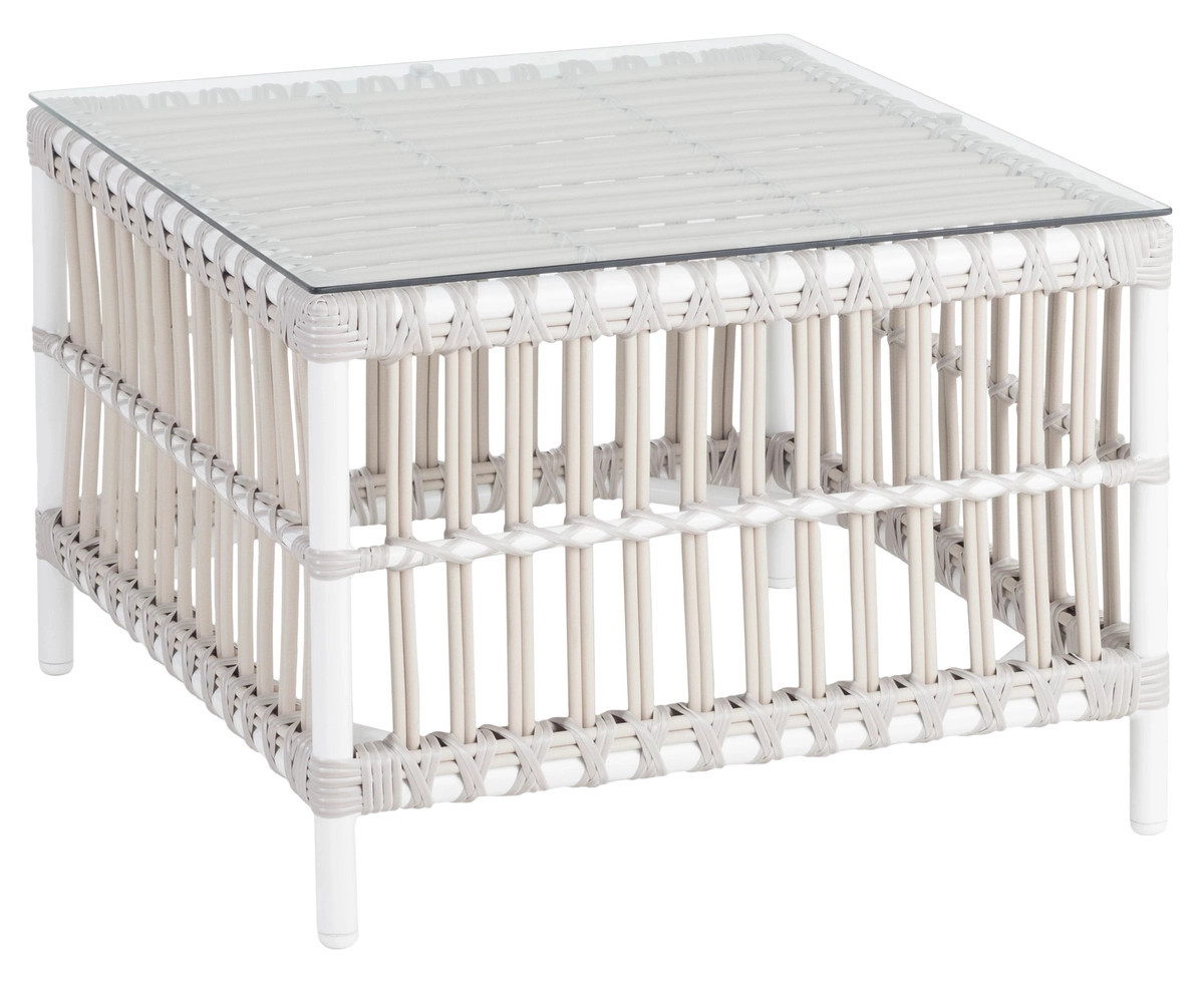 Mamau Dove White Outdoor Side Table | Annie Selke