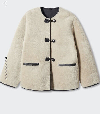 ? Mango Appliques Faux-Fur Shearling Coat (Toteme Dupe) - Size L ✅ In Stock! | eBay UK