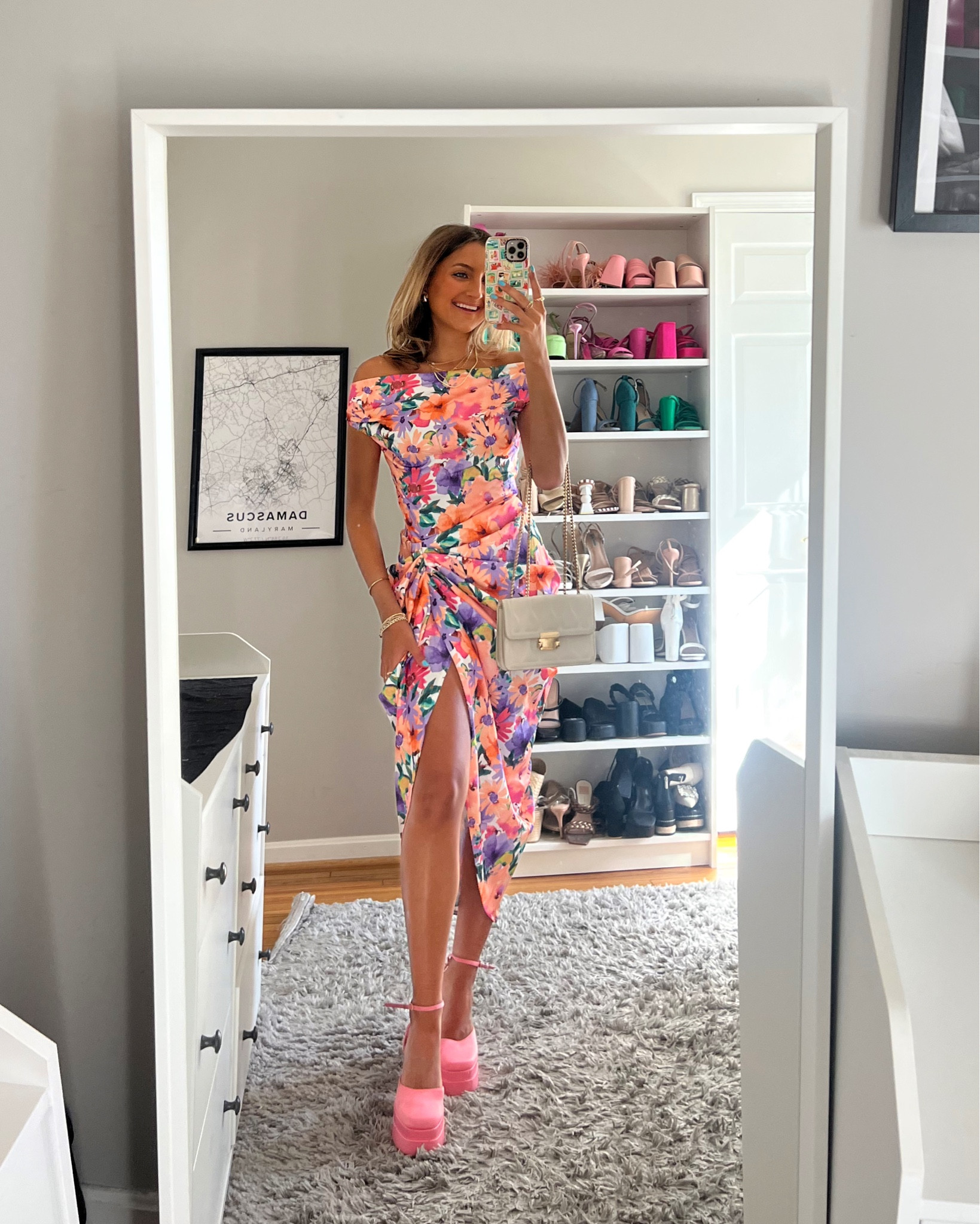 Affordable spring wedding guest dresses under $50 from pretty little thing. Wearing size XS 💛👗