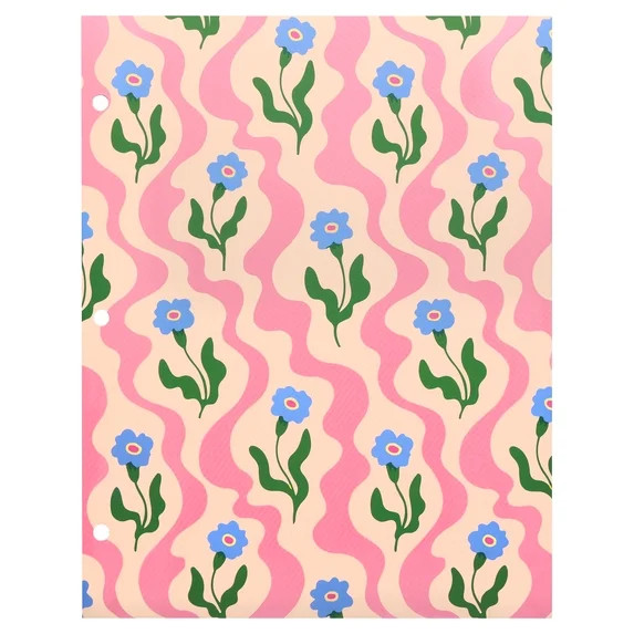 Pen+Gear 2-Pocket Paper Folder, Multicolor Squiggle Flowers | Walmart (US)