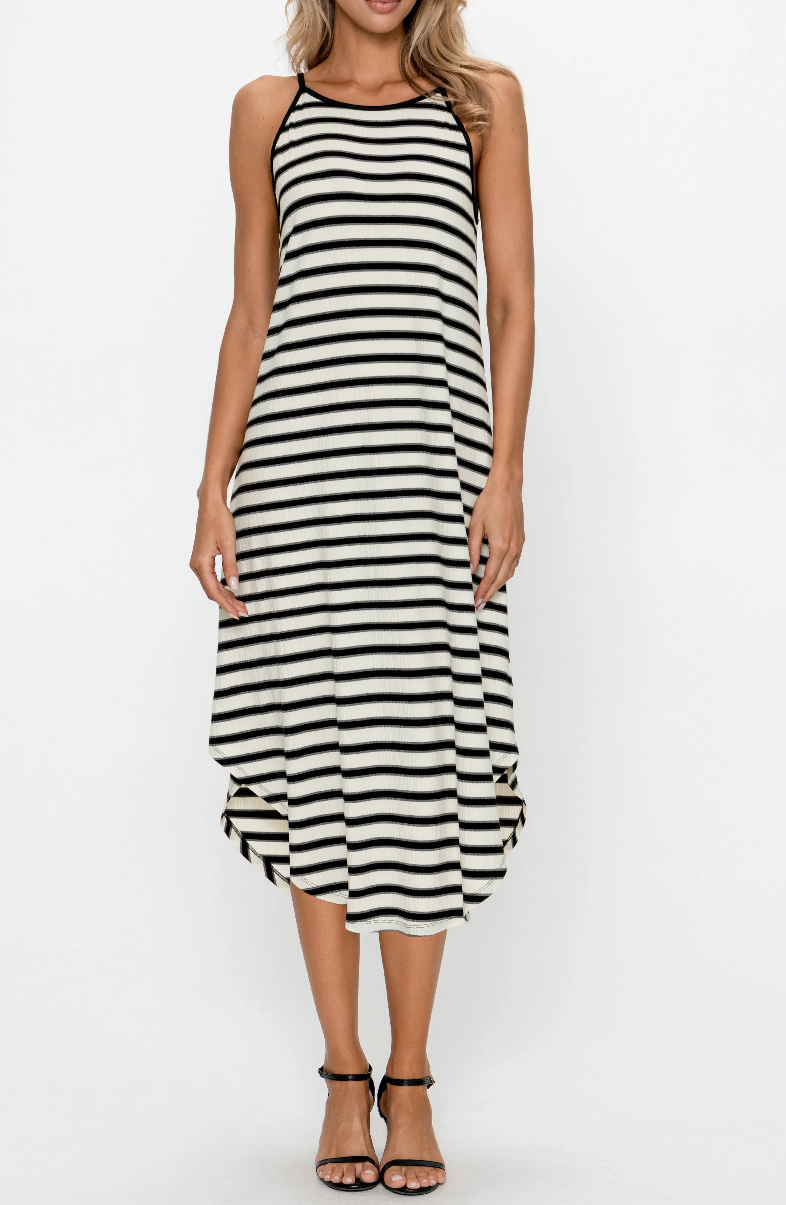 Stripe Sleeveless Midi Dress (Women) | Nordstrom | Nordstrom