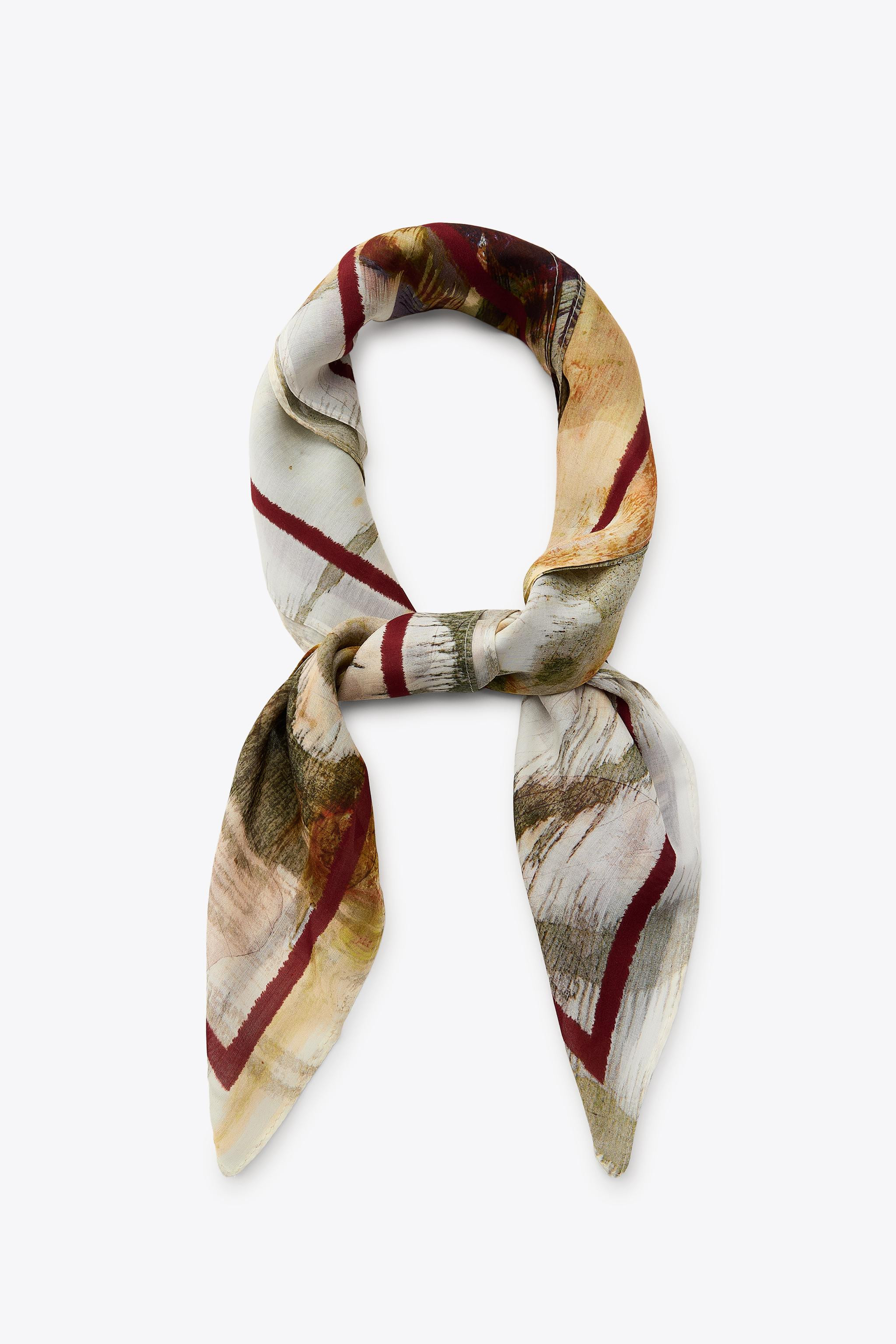 PRINTED VISCOSE SCARF | Zara US
