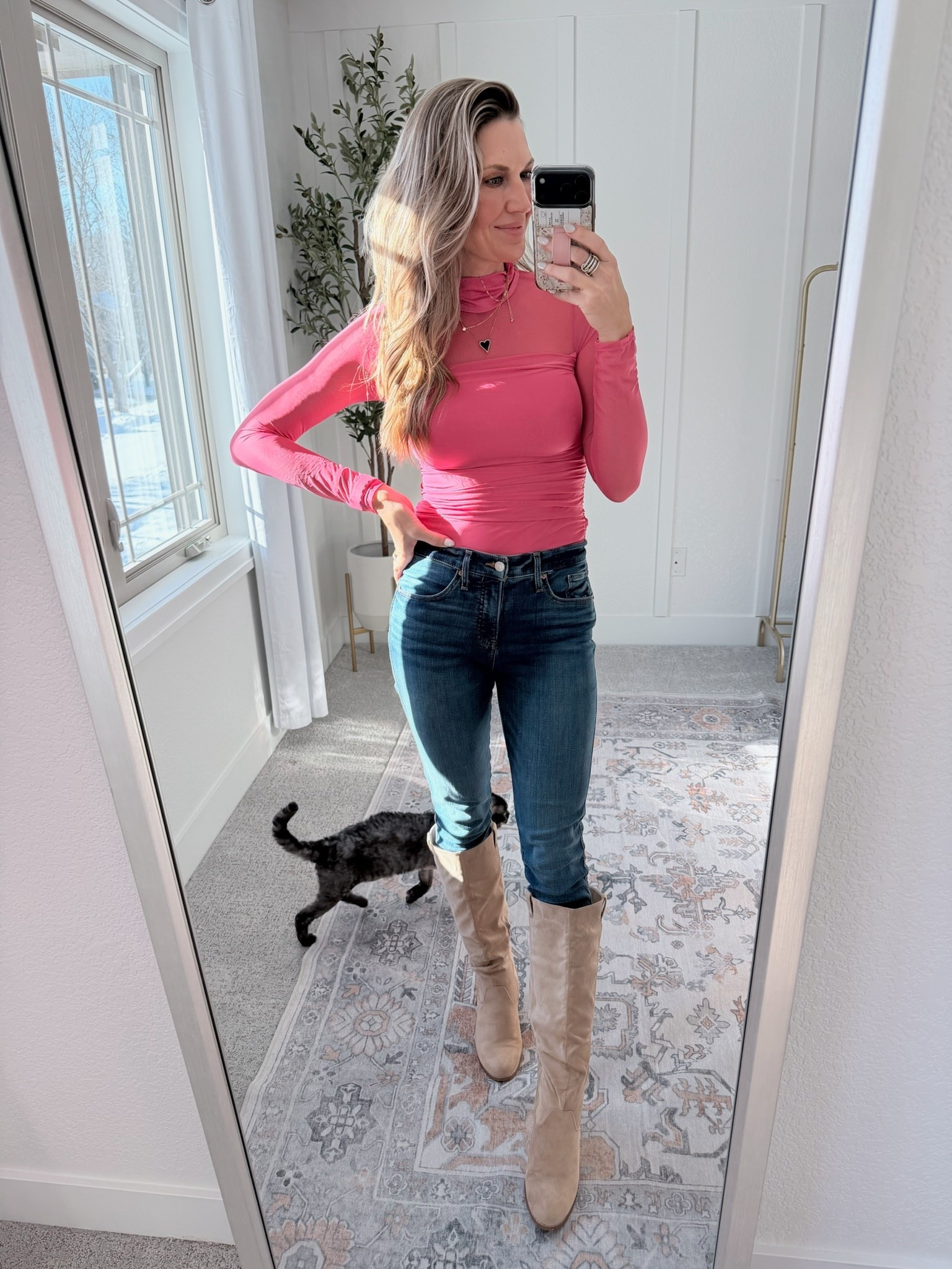 Simple, flattering, and timeless 🤍
This everyday outfit features a fitted long-sleeve mock neck bodysuit paired with straight-leg denim and neutral knee-high boots for a polished yet comfortable look! 

bodysuit outfit, long sleeve bodysuit, straight leg jeans outfit, knee high boots outfit, mom style outfit, women’s casual outfit, fall outfit ideas, winter casual outfit, classic women’s fashion, over 40 style

#LTKootd #LTKOver40 #LTKHoliday