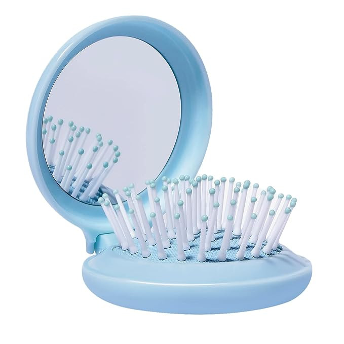 Travel Hairbrush and Mirror Set for Women, Folding Brush with Compact Mirror for Purse or Backpac... | Amazon (US)