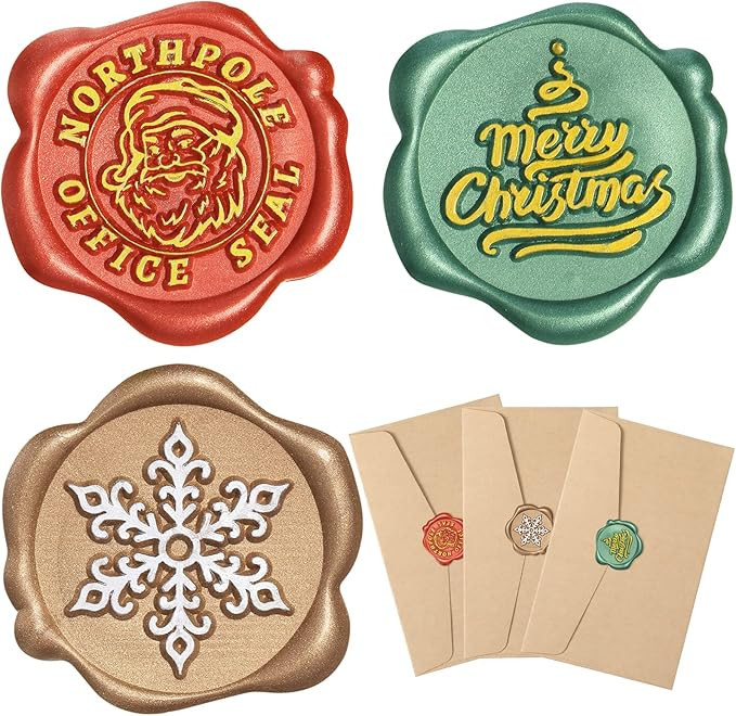60 Pieces Christmas Wax Seal Stickers Vintage Envelope Seal Stickers Self Adhesive Wax Seals for ... | Amazon (US)