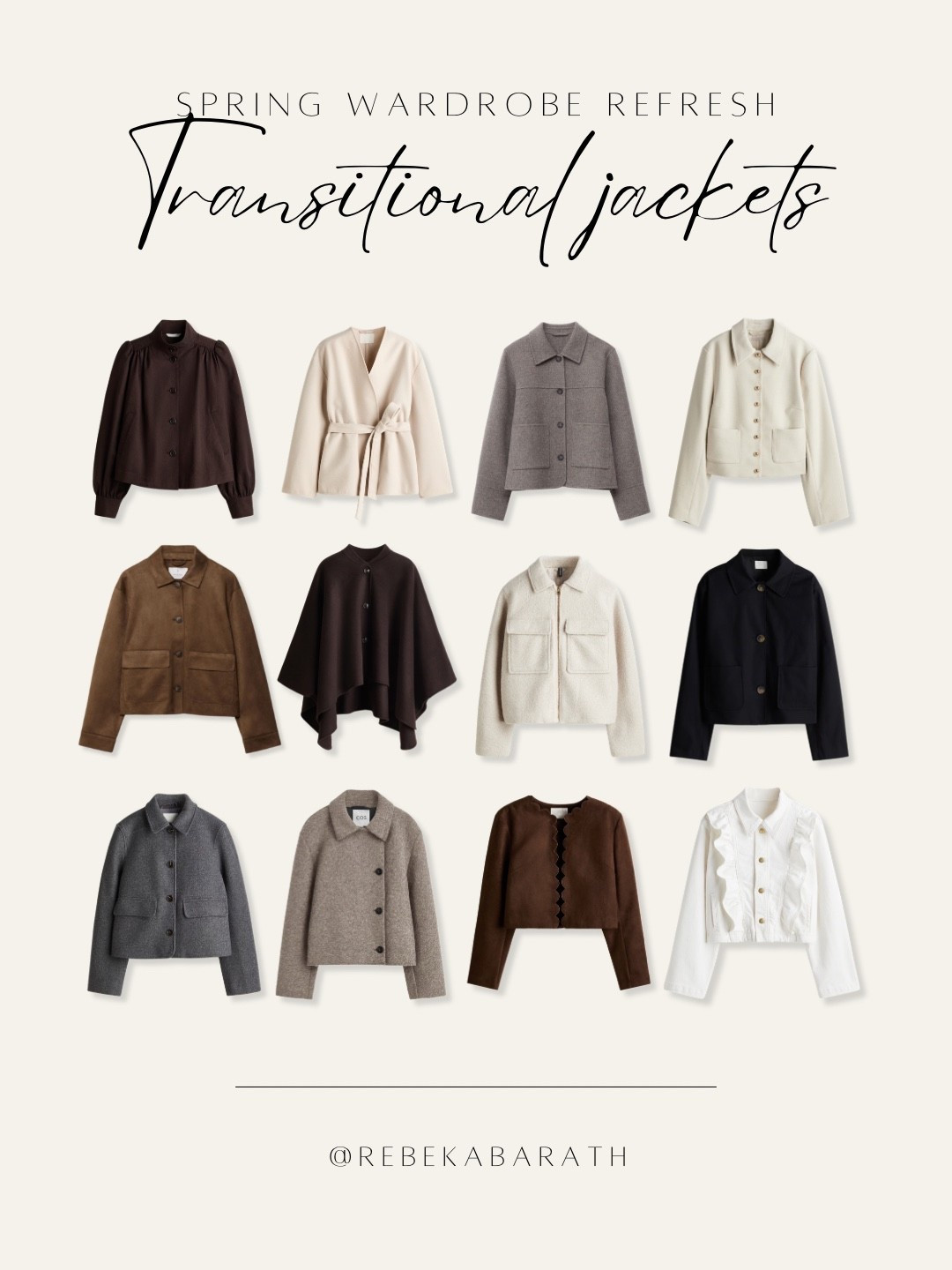 spring wardrobe refresh // transitional jackets

jacket edit | spring outerwear | short jackets | wool jacket | belted jacket

#LTKootd #LTKSeasonal