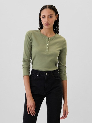 Ribbed Henley T-Shirt | Gap Factory