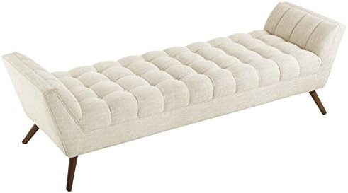 Modway Response Upholstered Fabric Bench, Loveseat, Beige | Amazon (US)